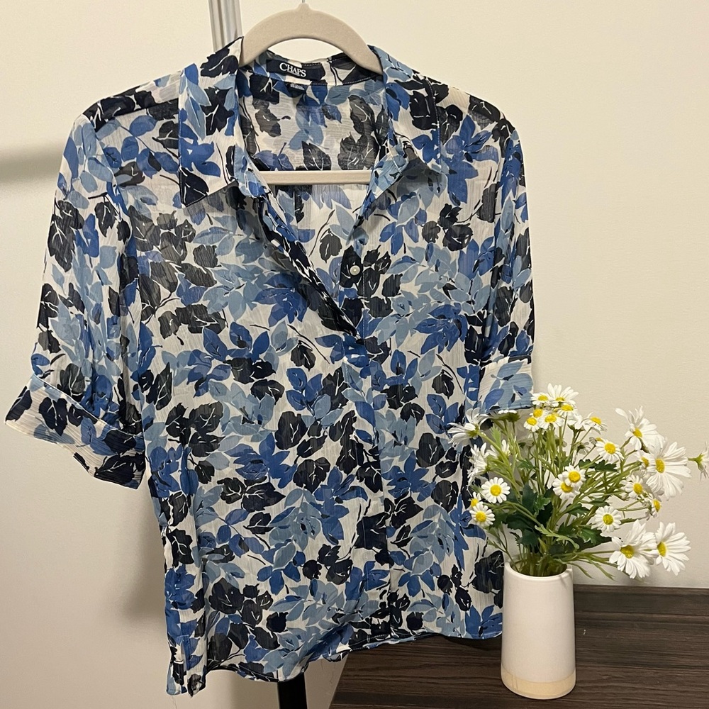 Chaps Button Up Blouse